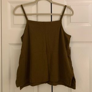 Madewell olive green square-neck cami tank top